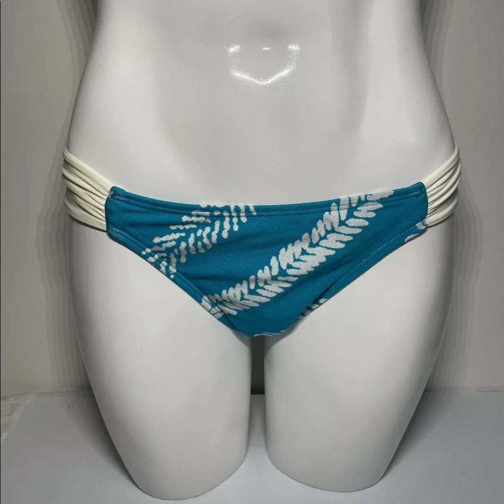 L*Space 🌊 By Monica Wise Blue & White Omnipeace Swimsuit Bikini Bottoms Medium
